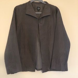 Eileen Fisher Textured Silk Jacket Blazer size L